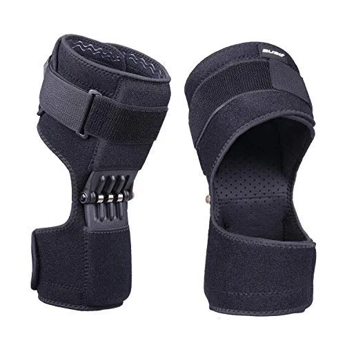 2U2O(2 Pcs) Knee Protection Booster, Joint Support Spring Knee Stabilizer Pad, Power Lift Knee Brace for weak Legs Old Cold Leg Sports Training Squat