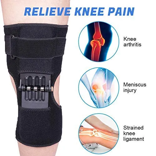 2U2O(2 Pcs) Knee Protection Booster, Joint Support Spring Knee Stabilizer Pad, Power Lift Knee Brace for weak Legs Old Cold Leg Sports Training Squat