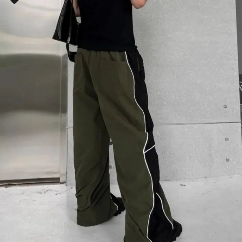 Aidase Men's Casual Pants Straight Punk Black Loose Baggy Male Trousers Clothes Plus Size Polyester Vintage Sale Cotton Fashion 2024