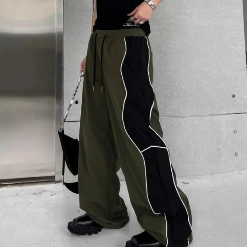 Aidase Men's Casual Pants Straight Punk Black Loose Baggy Male Trousers Clothes Plus Size Polyester Vintage Sale Cotton Fashion 2024
