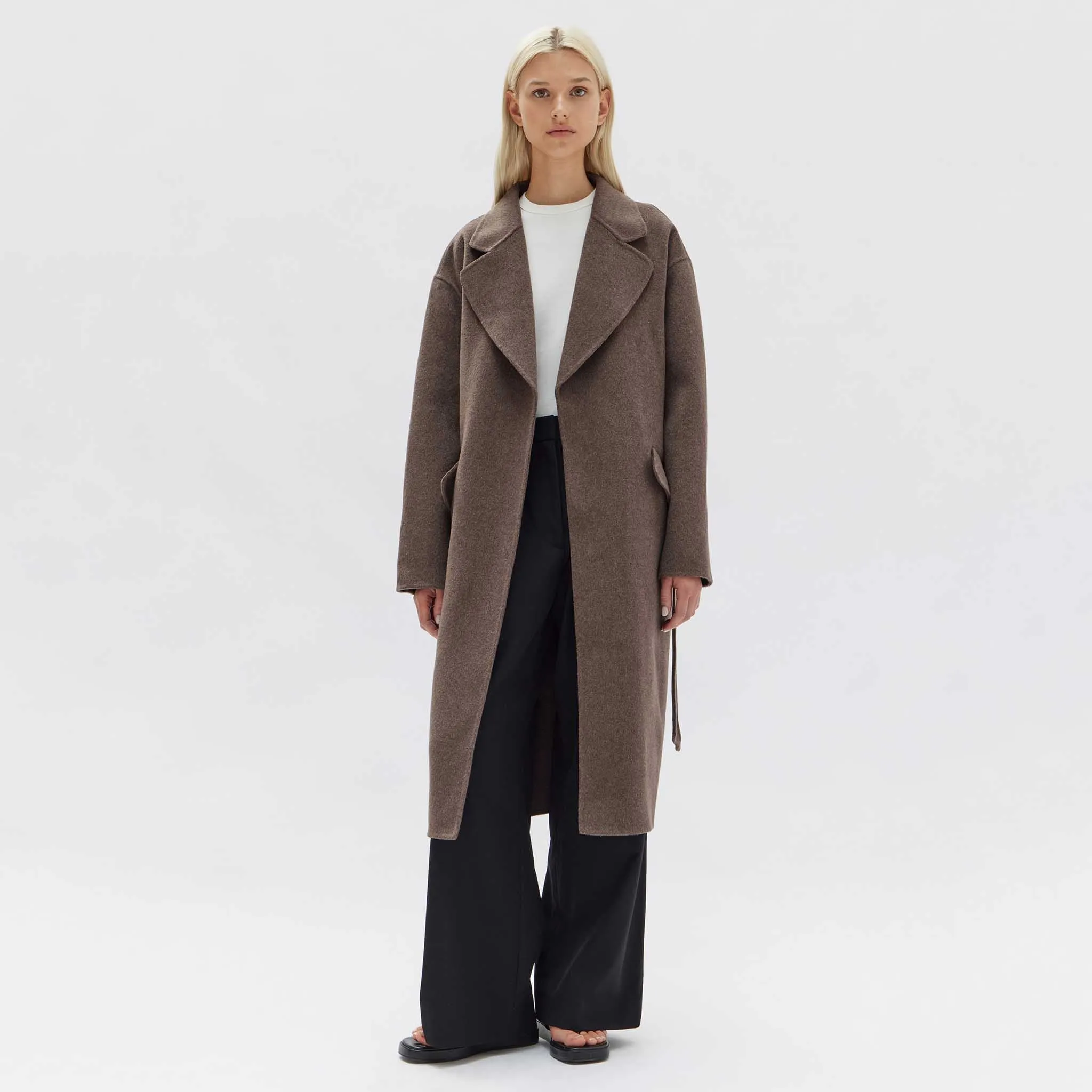 Assembly Label Sadie Single Breasted Coat - Cocoa Marle