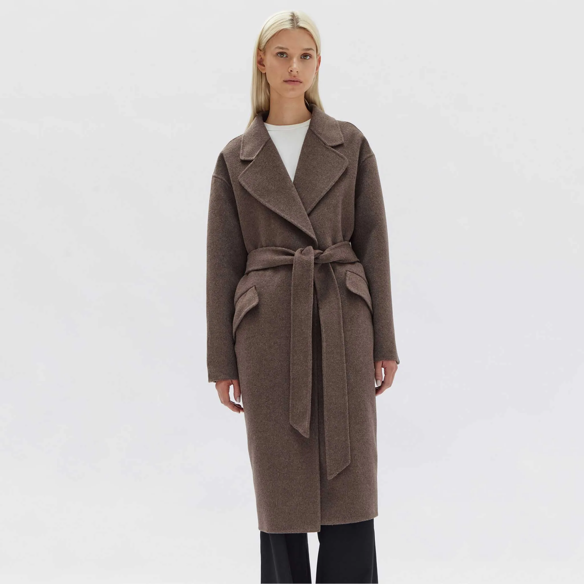 Assembly Label Sadie Single Breasted Coat - Cocoa Marle