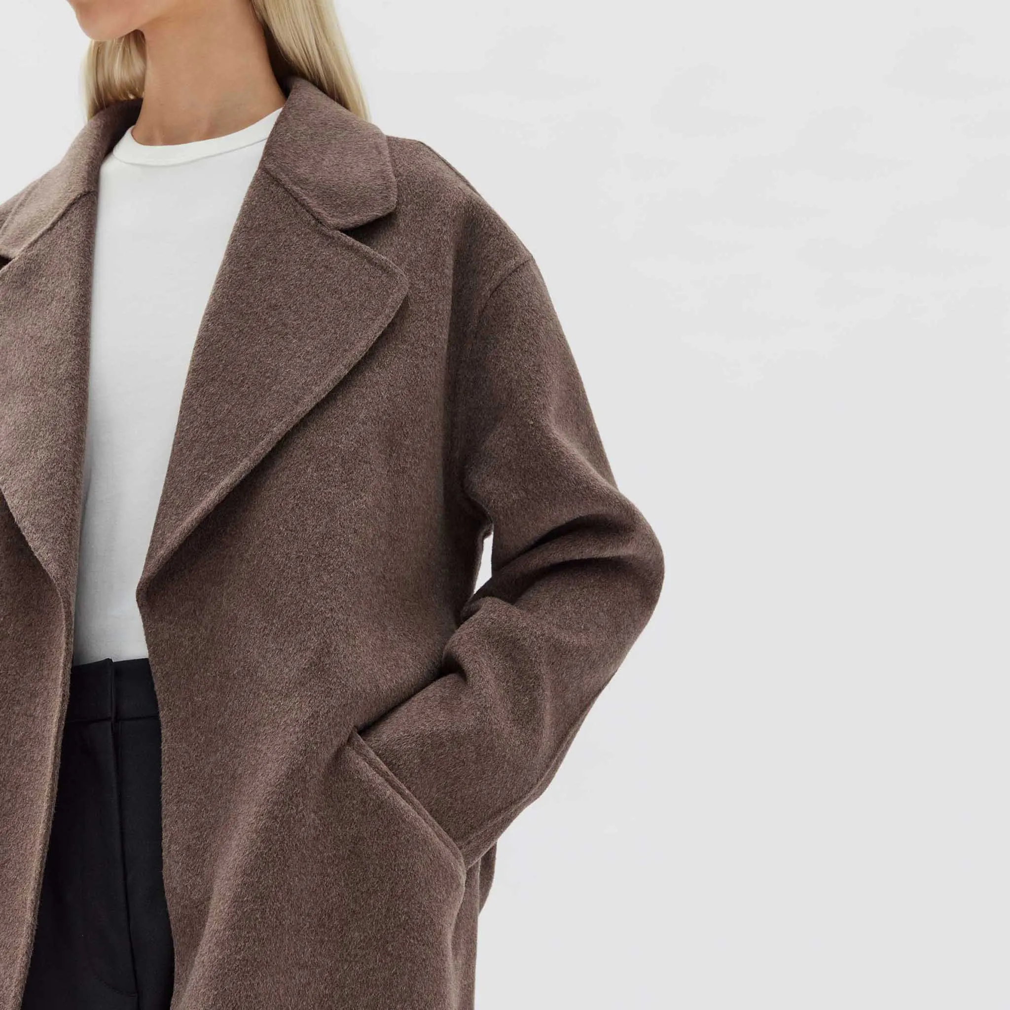 Assembly Label Sadie Single Breasted Coat - Cocoa Marle