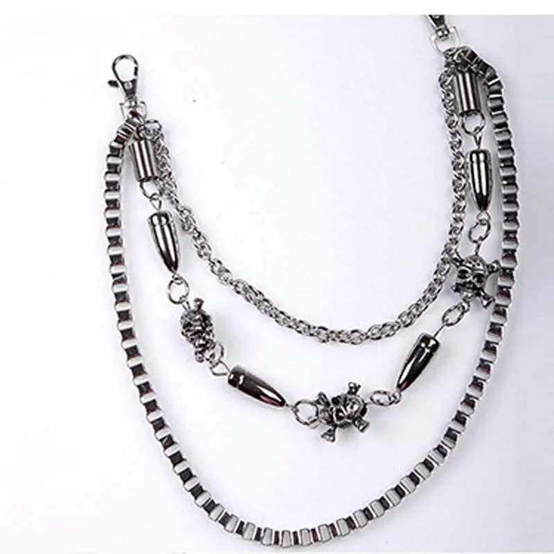 Best Deal New Fashion Silver Alloy Unisex Hip-hop Skull Pendant Punk Rock Cowboy Pants Trousers Chain Gift