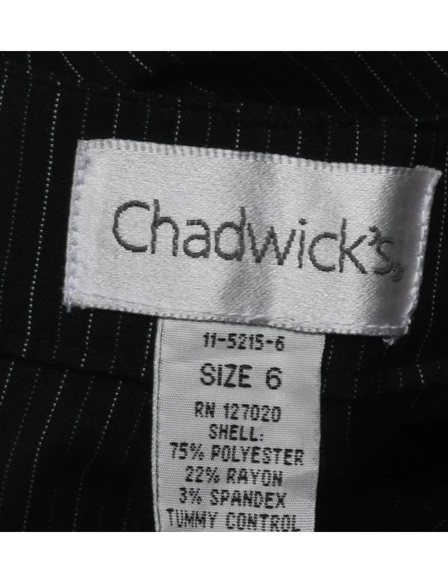 Black Casual Striped Trousers - W30 L31