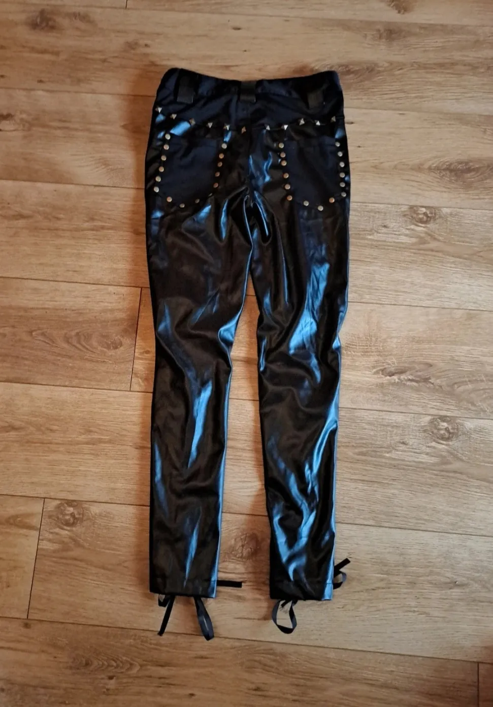 Black Studded Criss Cross Leggings