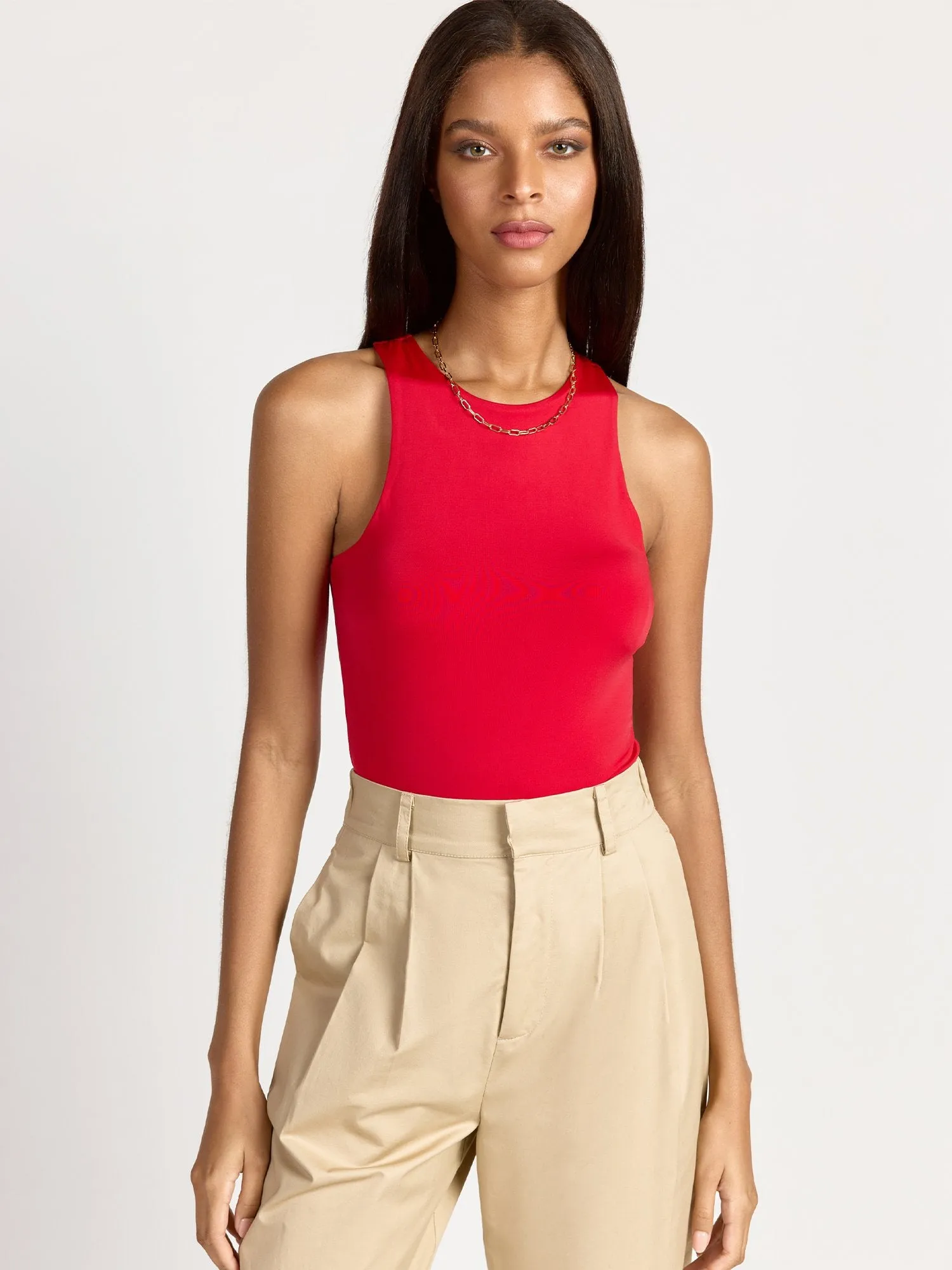 Body Contour Sleeveless Crewneck Bodysuit