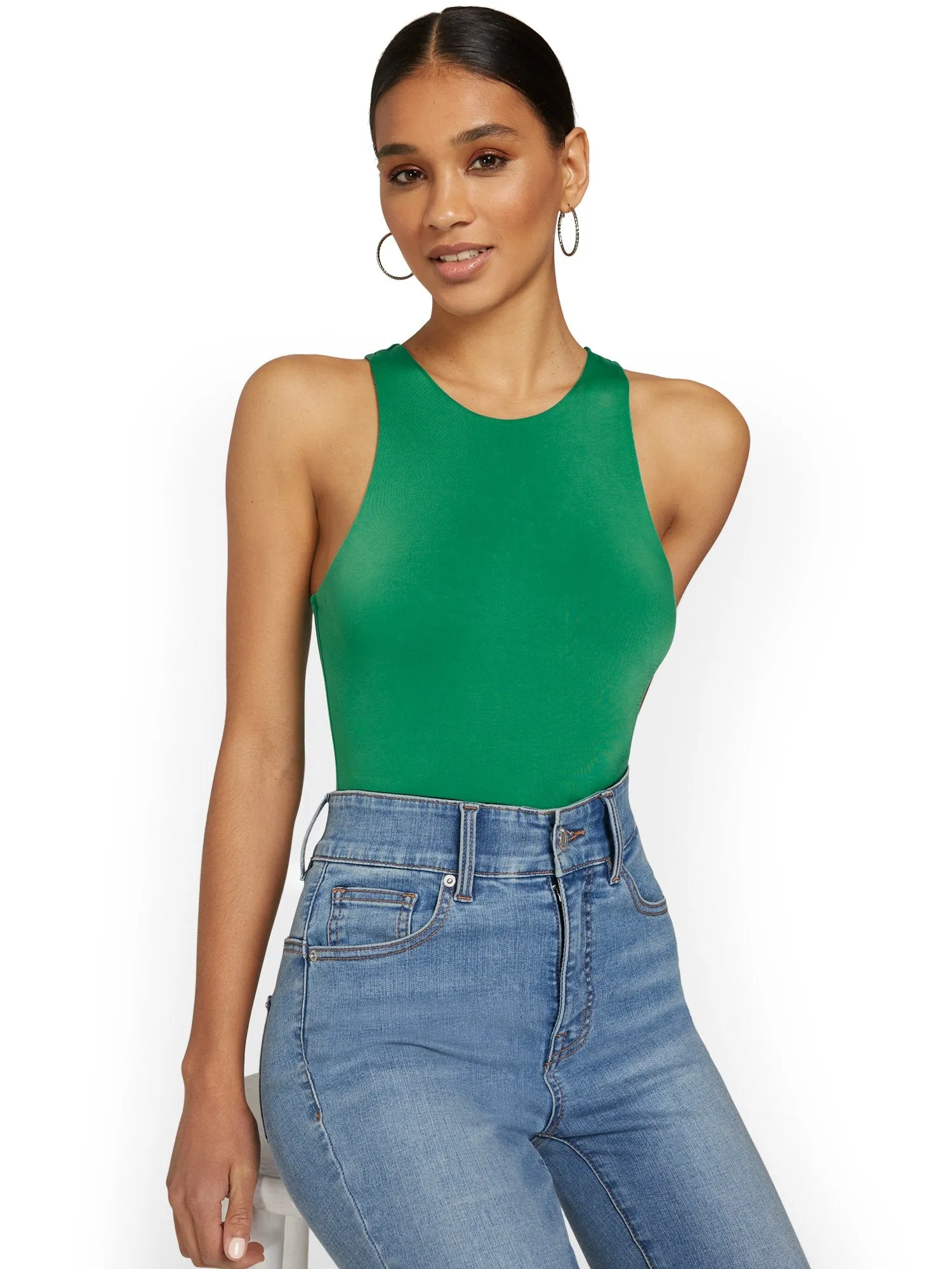 Body Contour Sleeveless Crewneck Bodysuit