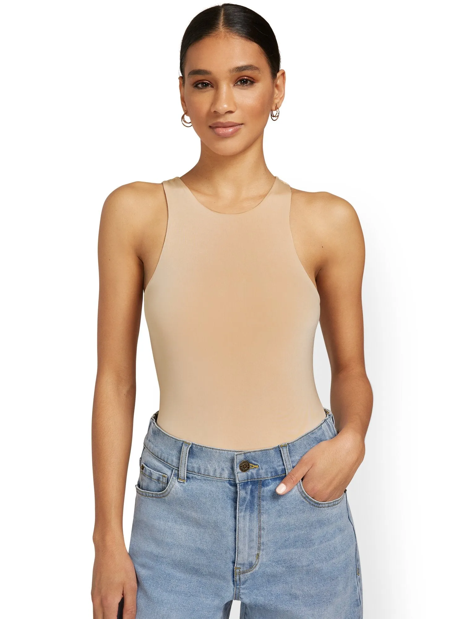 Body Contour Sleeveless Crewneck Bodysuit