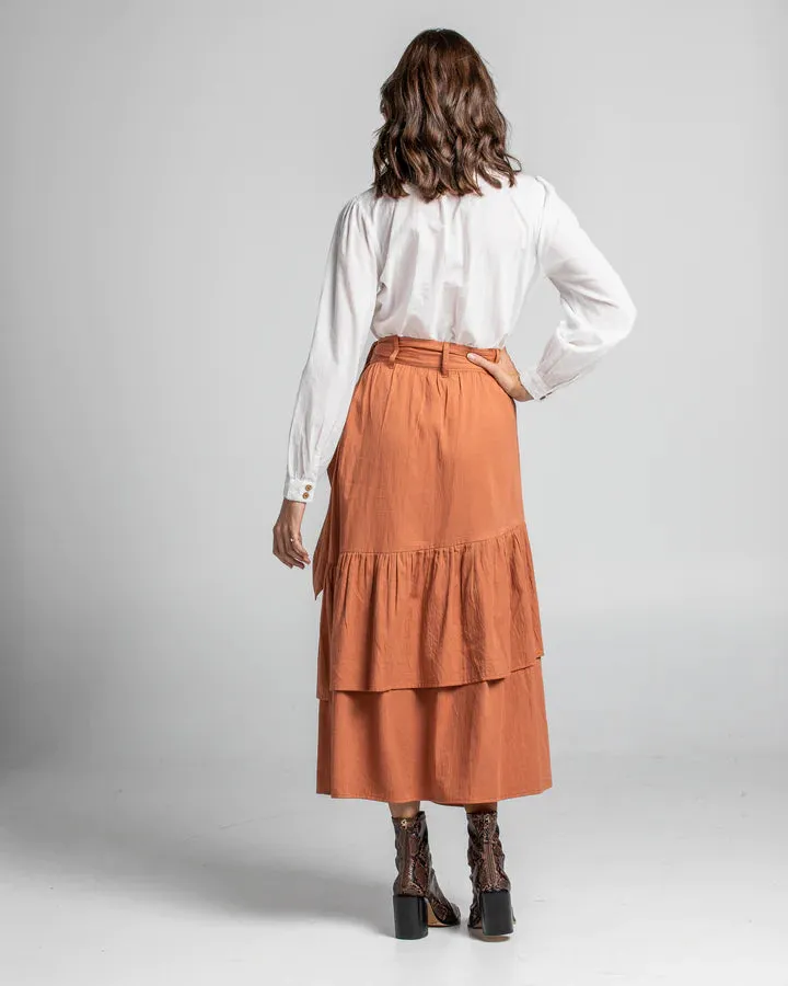 Boom Shankar Elio Wrap Skirt Rust