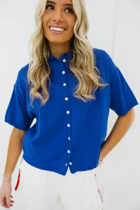 Brantley Knit Top - Cobalt Blue