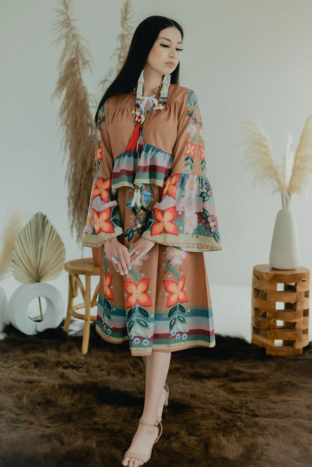 Brown Beaded Skirt