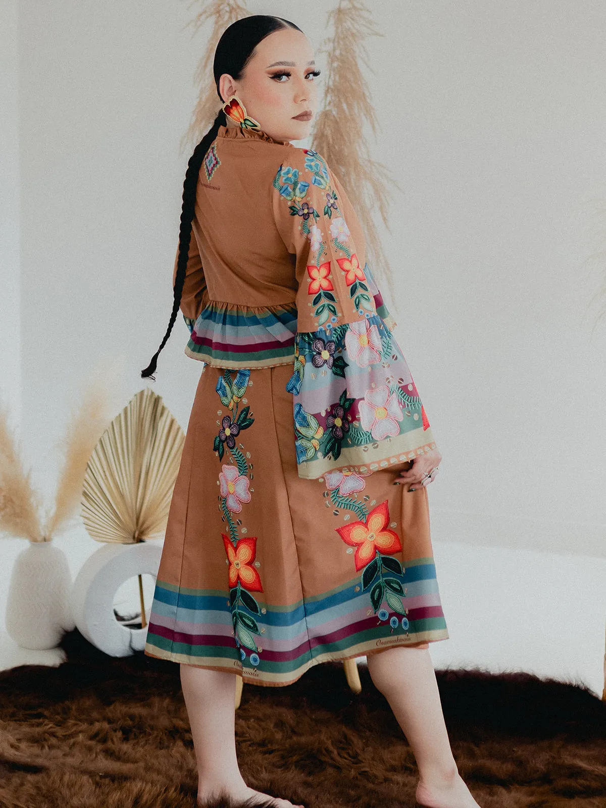 Brown Beaded Skirt