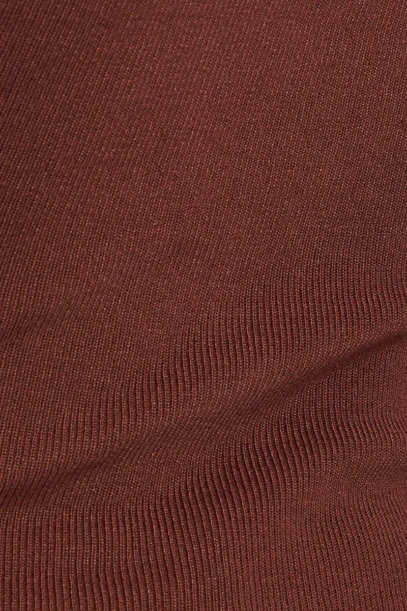 Brown Knit Top Sleeveless