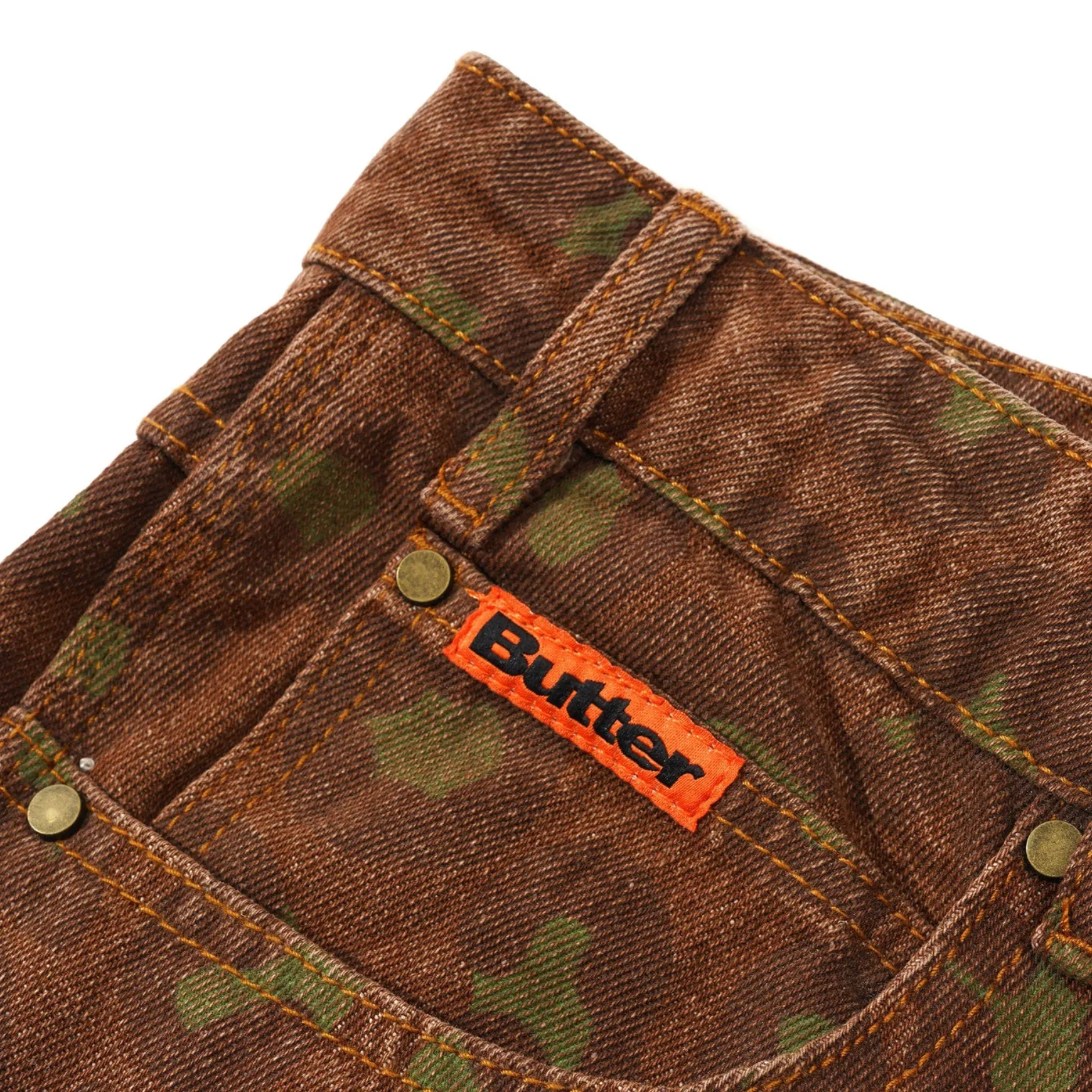 BUTTER GOODS LEOPARD DENIM JEANS RUST