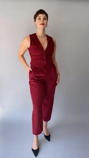 Cassie Pants - Wide Wale Corduroy - Burgundy
