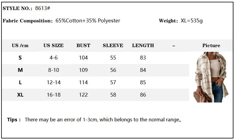 Checked Printing Shirt Women's Clothing 2023 Autumn and Winter New Turn-down Collar Loose Medium Long Woolen Open Stitch Coat