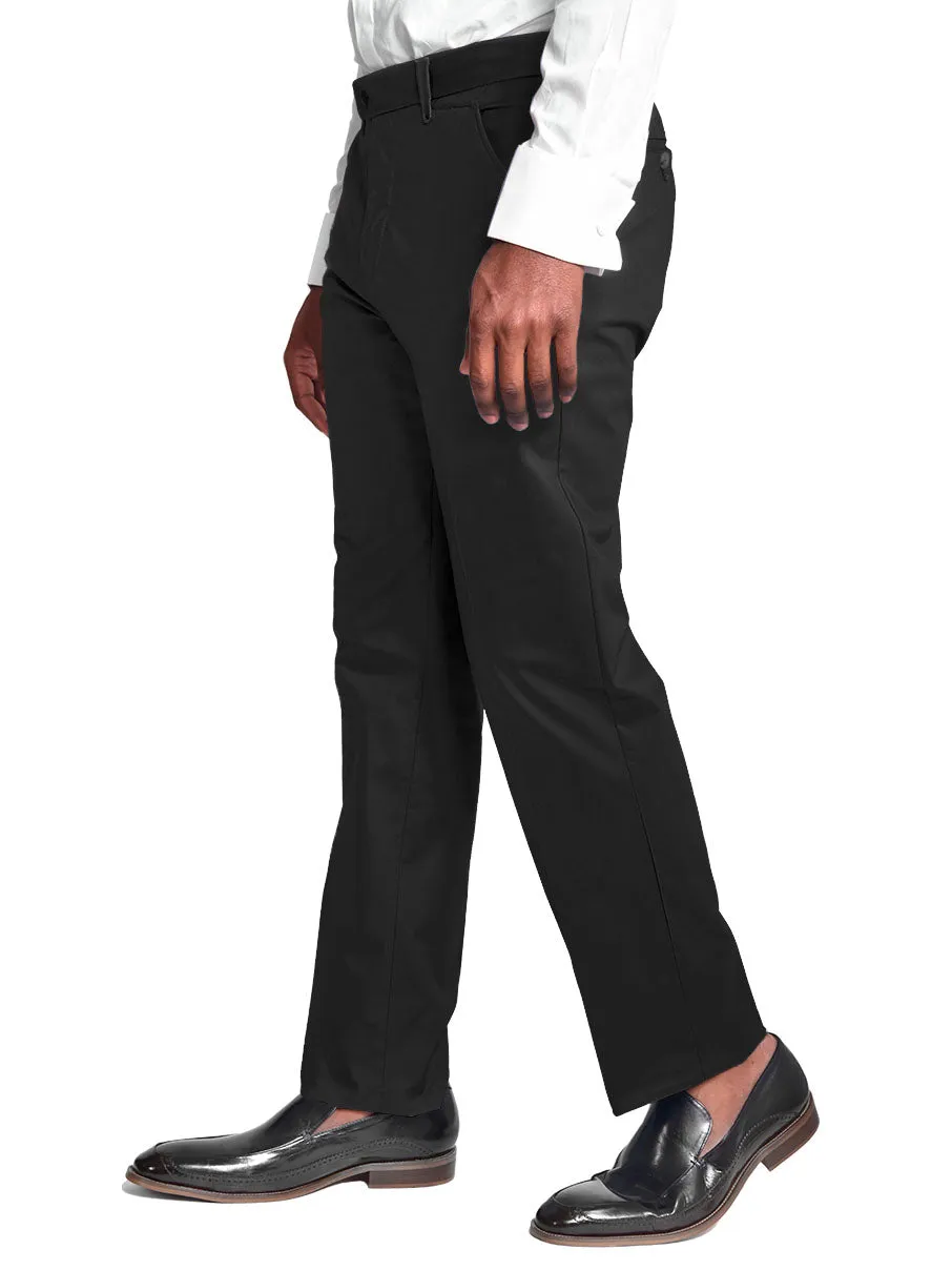 Chino Flat Front Pants | 100% Cotton | Black