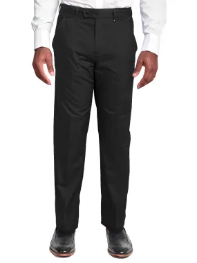 Chino Flat Front Pants | 100% Cotton | Black