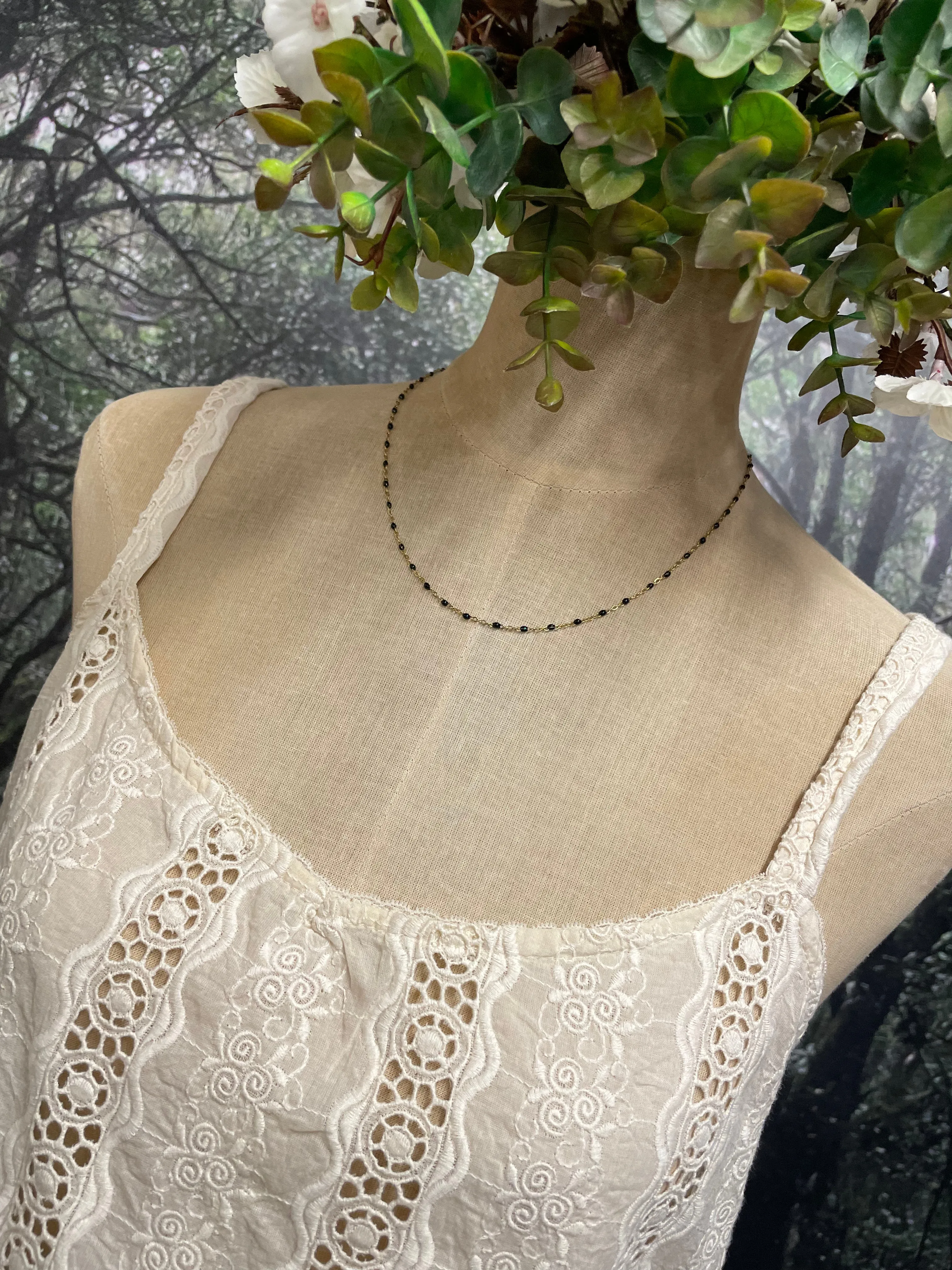 Cream broidery anglaise cami