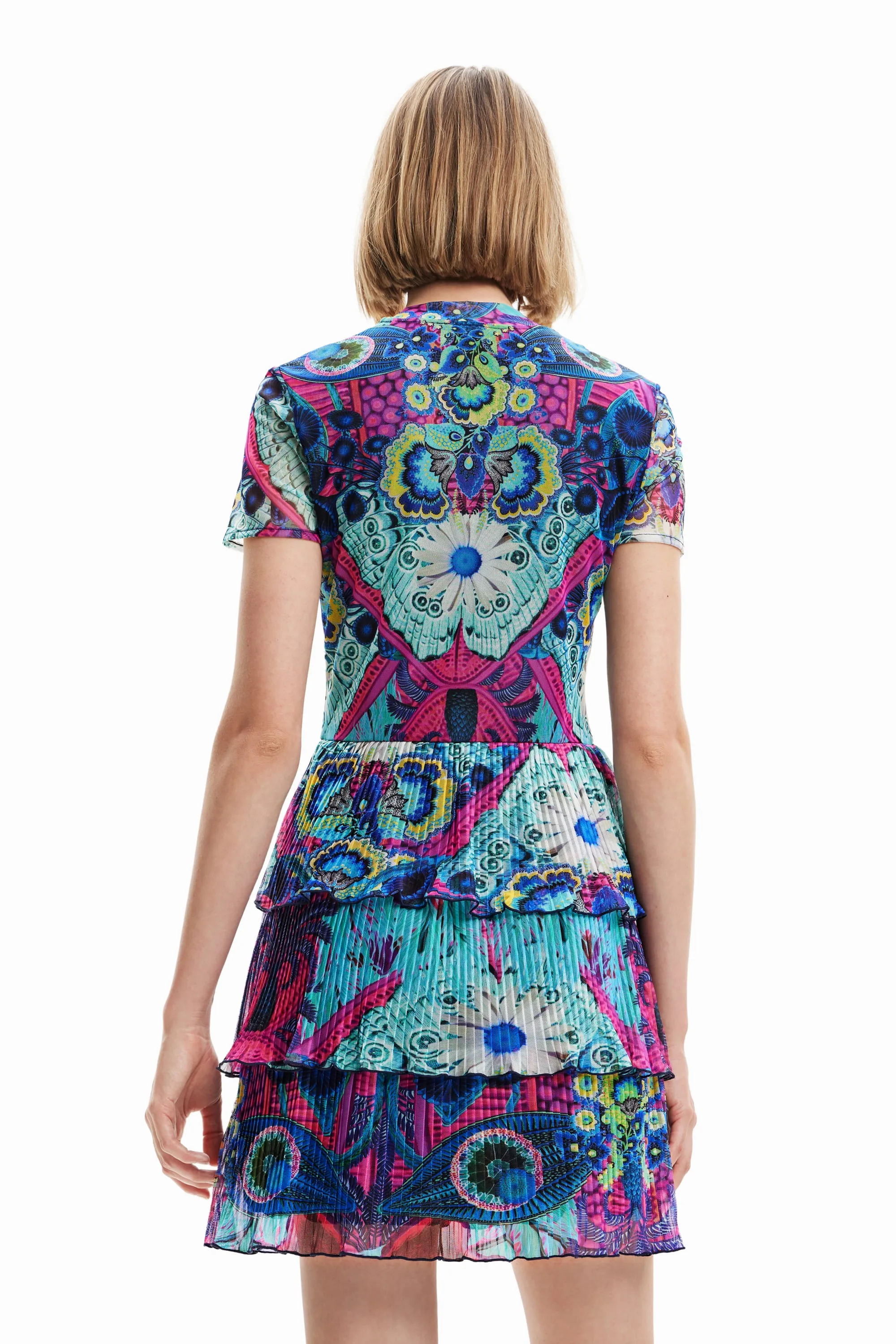Desigual Exeter Christian Lacroix Short Pleated Multicoloured Dress 23SWVK33