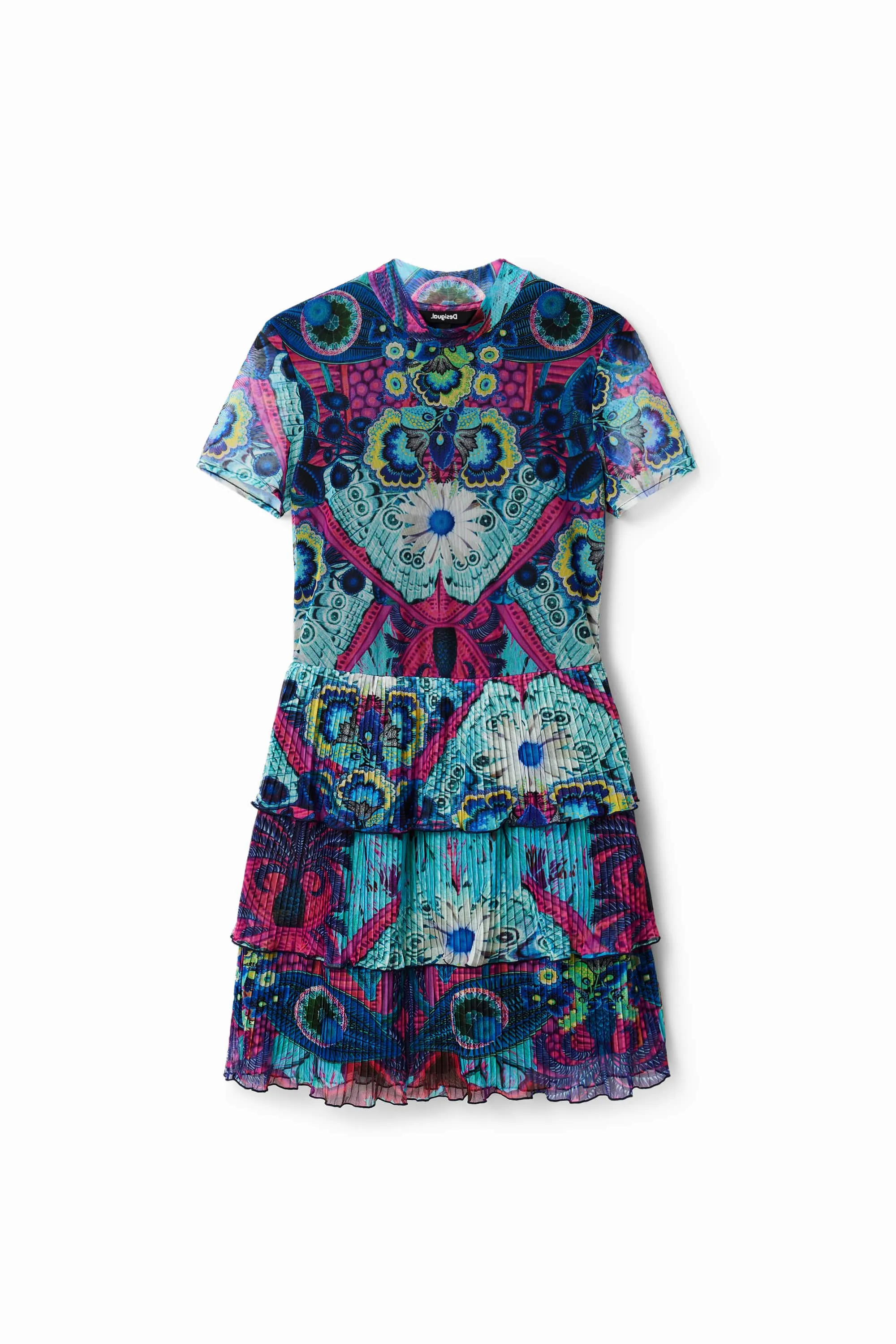 Desigual Exeter Christian Lacroix Short Pleated Multicoloured Dress 23SWVK33