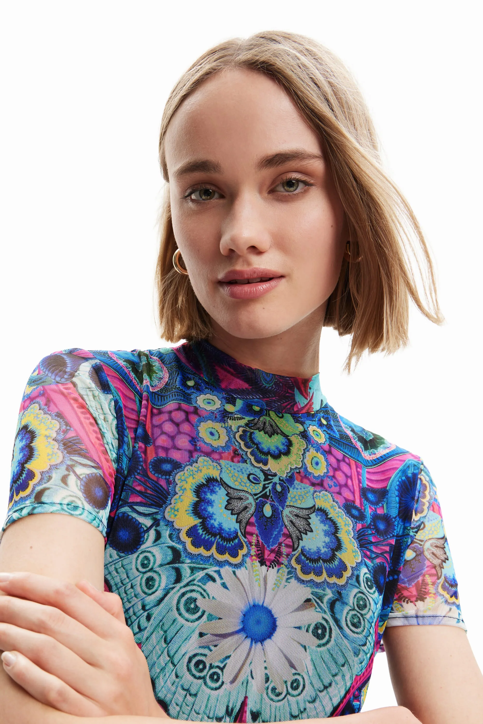 Desigual Exeter Christian Lacroix Short Pleated Multicoloured Dress 23SWVK33