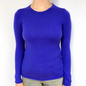 Electric Purple Cashmere Crew Neck Jumper Small