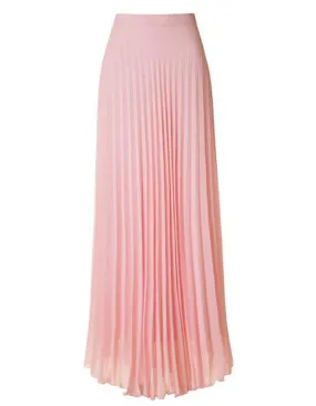 Elegant Blush Pleated Maxi Skirt