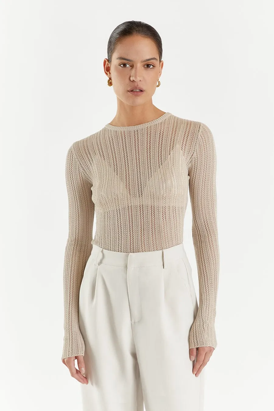 ESTELLA STONE LONG SLEEVE KNIT TOP