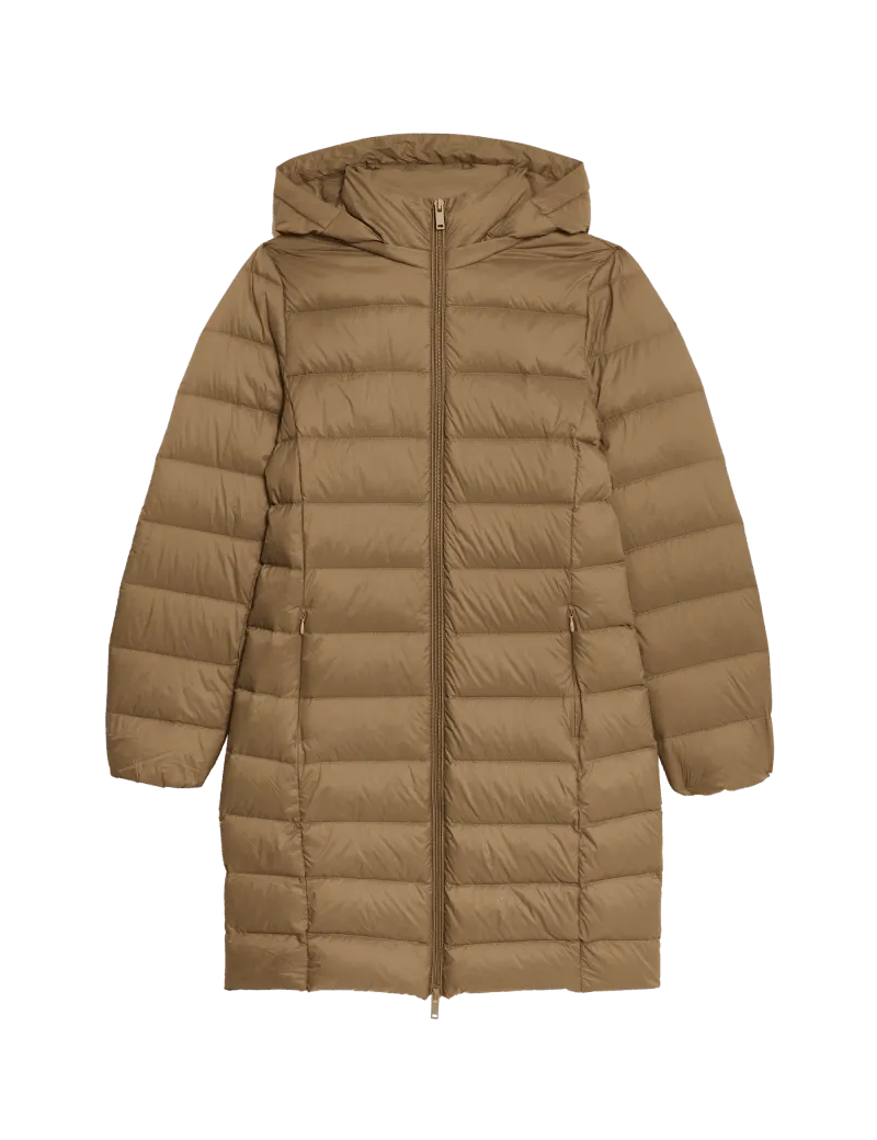 Feather & Down Padded Puffer Coat