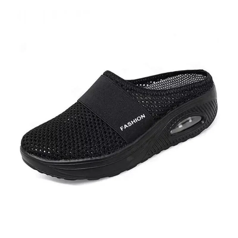 Flat sandals with mesh for women - comfort &amp; style