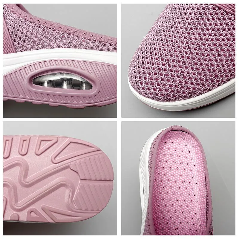 Flat sandals with mesh for women - comfort &amp; style