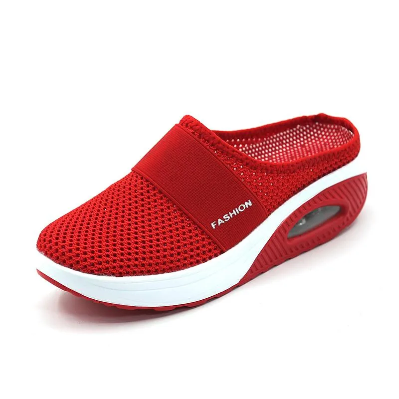 Flat sandals with mesh for women - comfort &amp; style