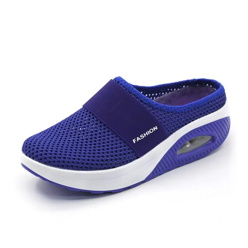 Flat sandals with mesh for women - comfort &amp; style