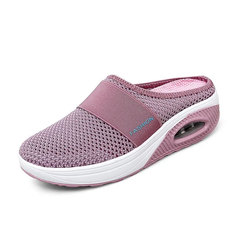 Flat sandals with mesh for women - comfort &amp; style