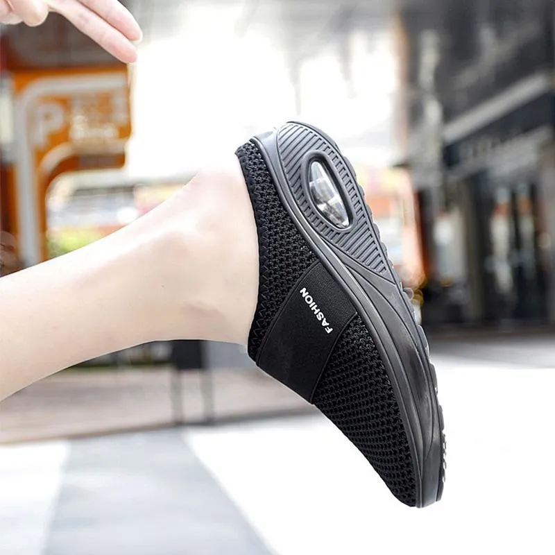 Flat sandals with mesh for women - comfort &amp; style