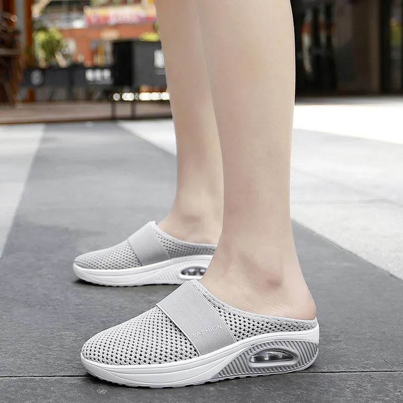Flat sandals with mesh for women - comfort &amp; style