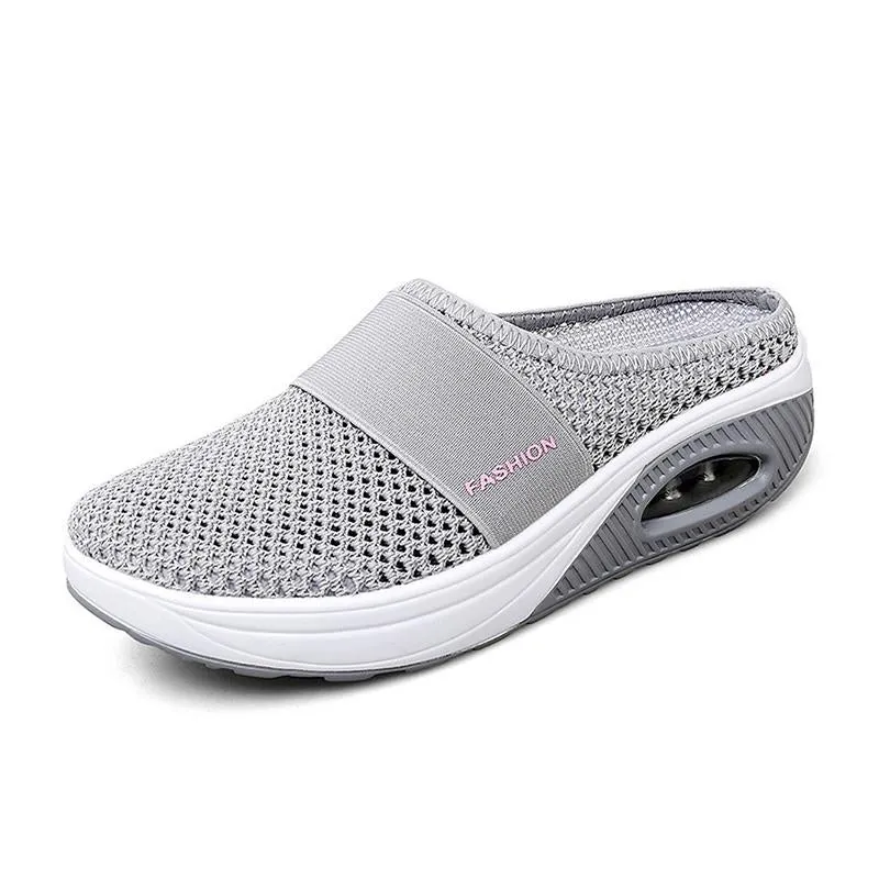 Flat sandals with mesh for women - comfort &amp; style