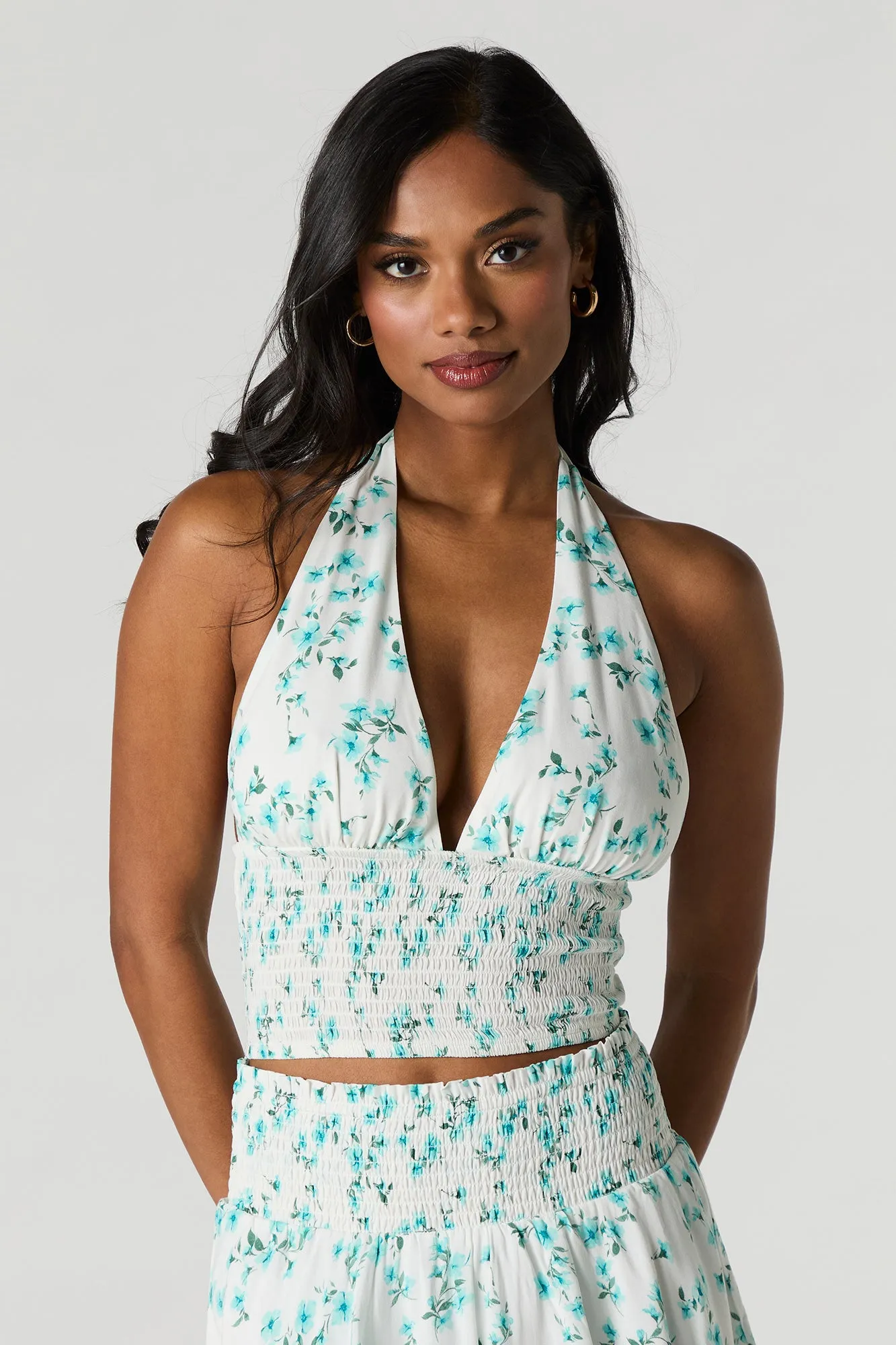 Floral Smocked Halter Top