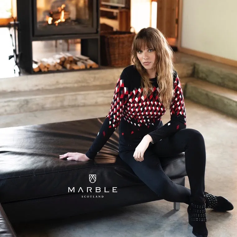Geo Shapes Long Sleeve Print Top