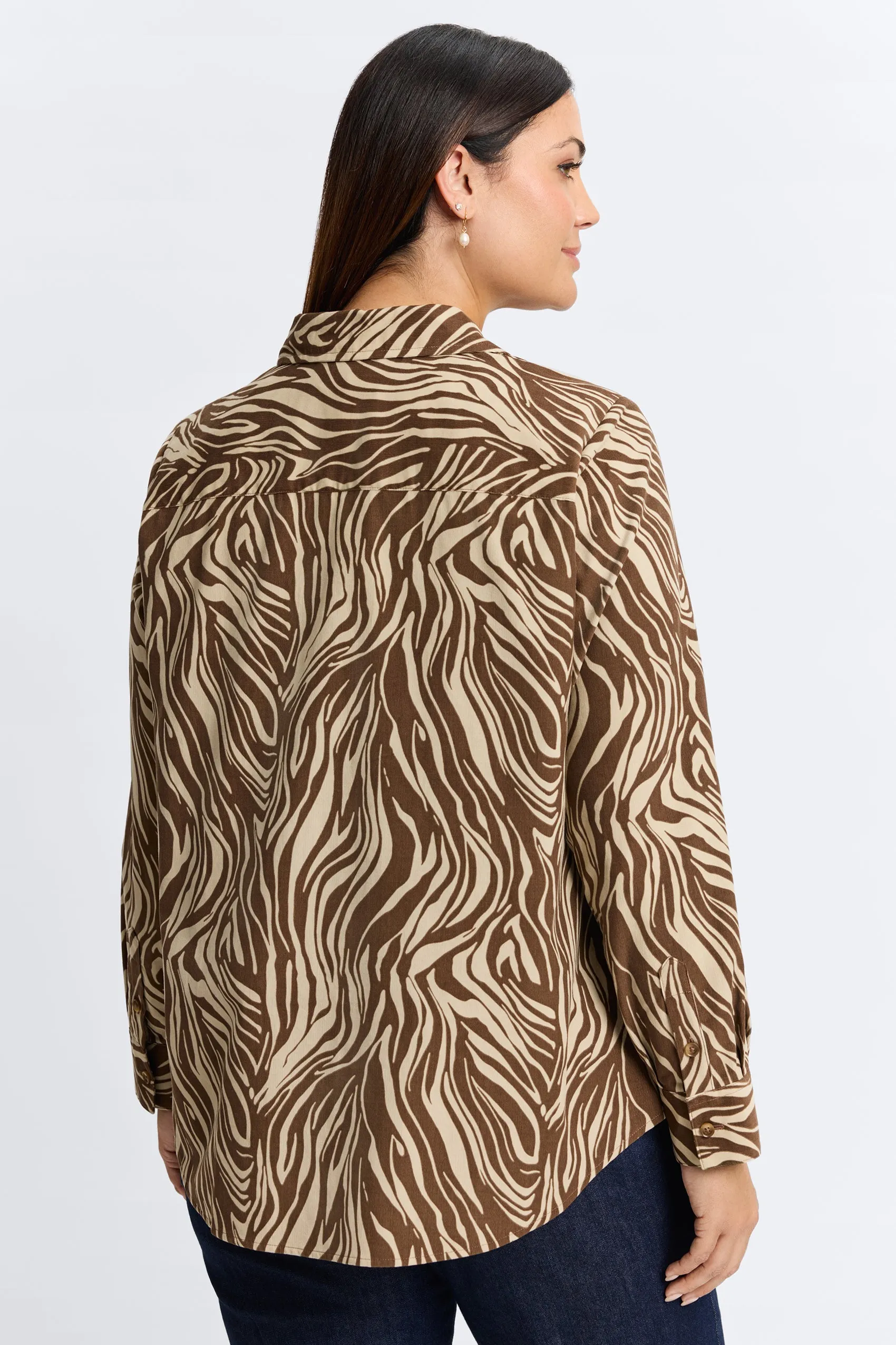 Haven Plus Abstract Zebra Corduroy Shirt