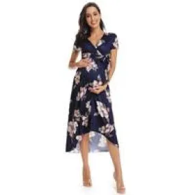Hello Miz Floral Side Tie Maternity & Nursing Dress