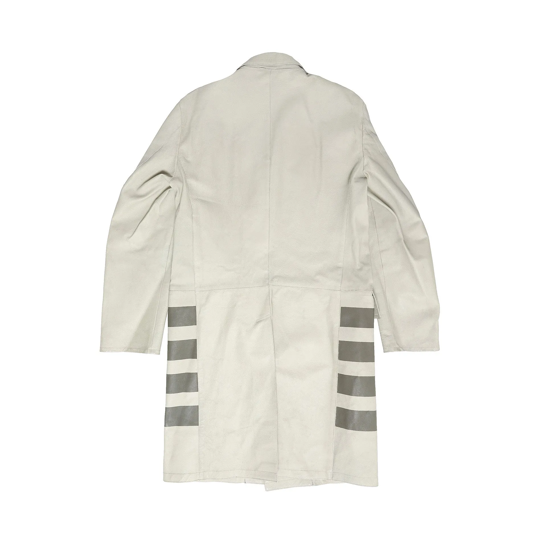 Helmut Lang FW97 Leather Resin Stripe Coat