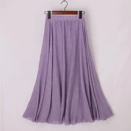 High Quality Cotton Linen Womens Maxi Skirt