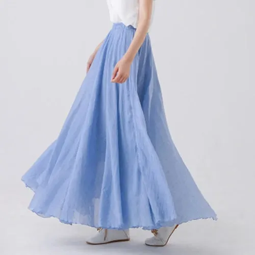 High Quality Cotton Linen Womens Maxi Skirt
