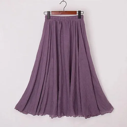 High Quality Cotton Linen Womens Maxi Skirt