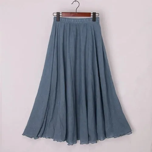 High Quality Cotton Linen Womens Maxi Skirt