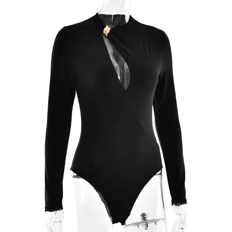 Hollowed Out Long Sleeve Bodysuit