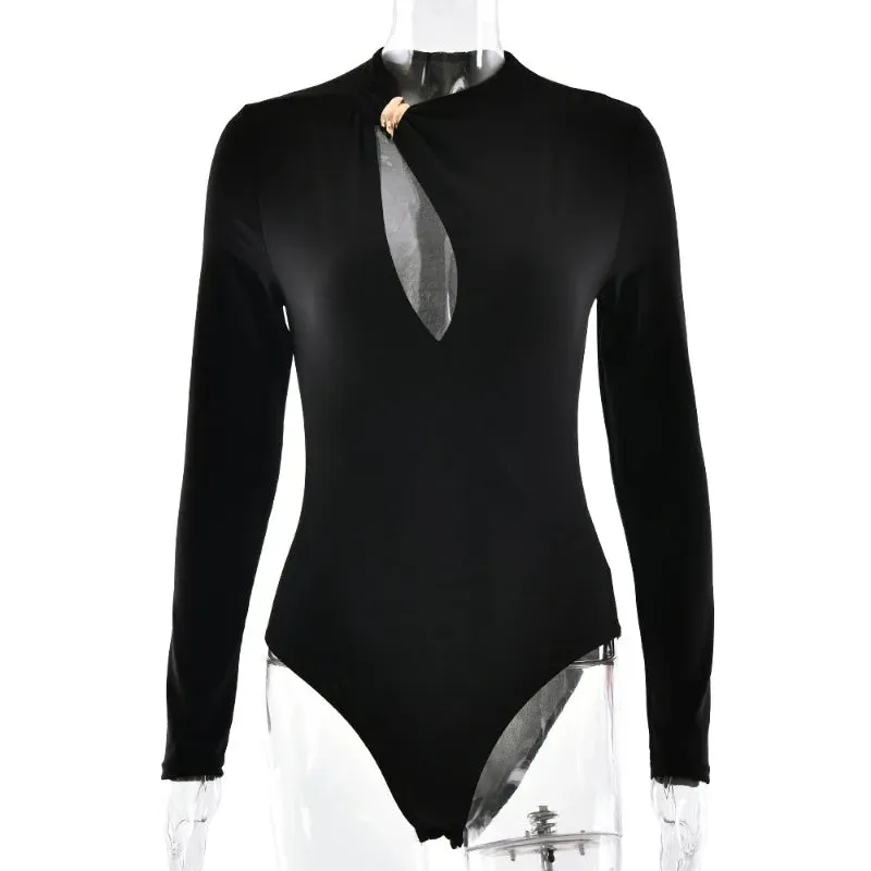 Hollowed Out Long Sleeve Bodysuit